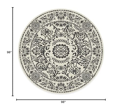 RUGGABLE Washable 2x3 Area Rug, Delphina Delft Blue, Premium Vintage Rugs for Living Room, Bedroom, Kitchen, Office, Classroom with Gripper Non Slip Pad