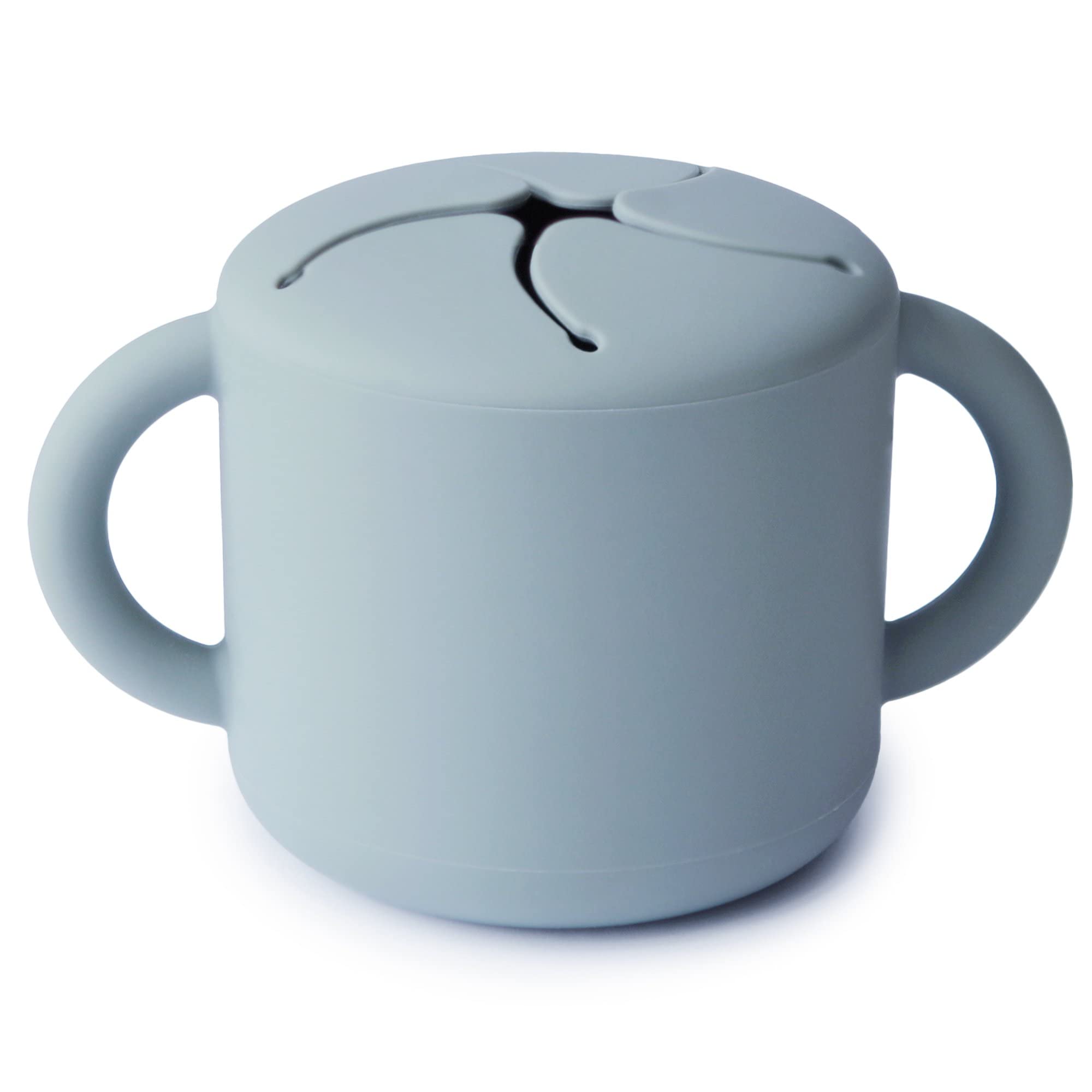 mushie Silicone Snack Cup | Spill Proof Food Container for Toddler and Baby (Cambridge Blue)