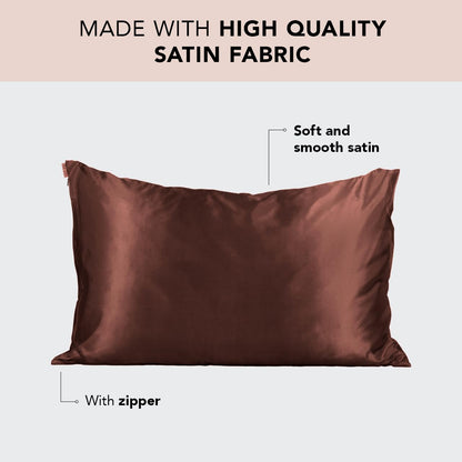 Kitsch Satin Pillowcase with Zipper for Hair &amp; Skin, Softer Than Silk Pillow Cases Queen, Smooth Pillow Covers, Machine Washable, Wrinkle-Free, Cooling Satin Pillow Cases Standard Size 19&quot;x26&quot;, Ivory