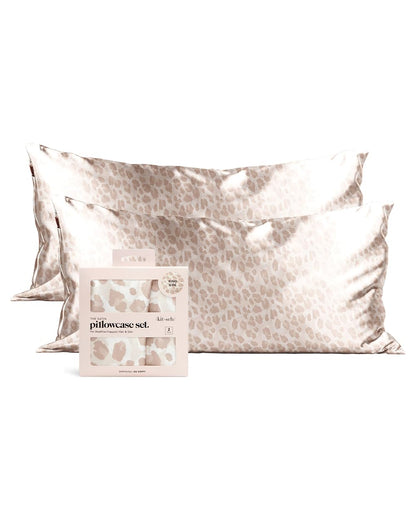 Kitsch Satin Pillowcase with Zipper for Hair &amp; Skin, Softer Than Silk Pillow Cases Queen, Smooth Pillow Covers, Machine Washable, Wrinkle-Free, Cooling Satin Pillow Cases Standard Size 19&quot;x26&quot;, Ivory