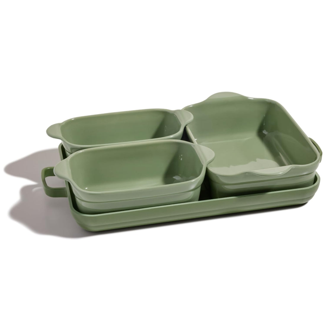 Our Place Bakeware Set | 5-Piece Nonstick, Toxin-Free, Ceramic, Stoneware Set with Oven Pan, Bakers, &amp; Oven Mat | Space-Saving Nesting Design | Oven-Safe | Bake, Roast, Griddle and more | Steam
