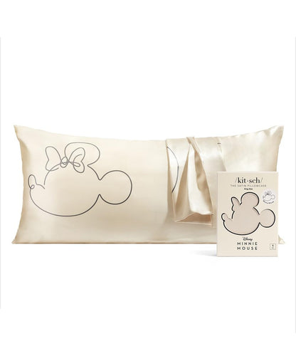 Kitsch Satin Pillowcase with Zipper for Hair &amp; Skin, Softer Than Silk Pillow Cases Queen, Smooth Pillow Covers, Machine Washable, Wrinkle-Free, Cooling Satin Pillow Cases Standard Size 19&quot;x26&quot;, Ivory