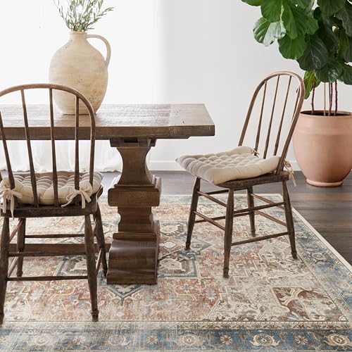 RUGGABLE Kamran Washable Rug - Perfect Vintage Area Rug for Living Room Bedroom Kitchen - Pet &amp; Child Friendly - Stain &amp; Water Resistant - Hazel 5&