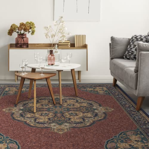 RUGGABLE Disney Traditional Mickey Mouse Washable Rug - Perfect Area Rug for Nursery Playroom Kids Room - Pet &amp; Child Friendly - Stain &amp; Water Resistant - Damask Grey 3&