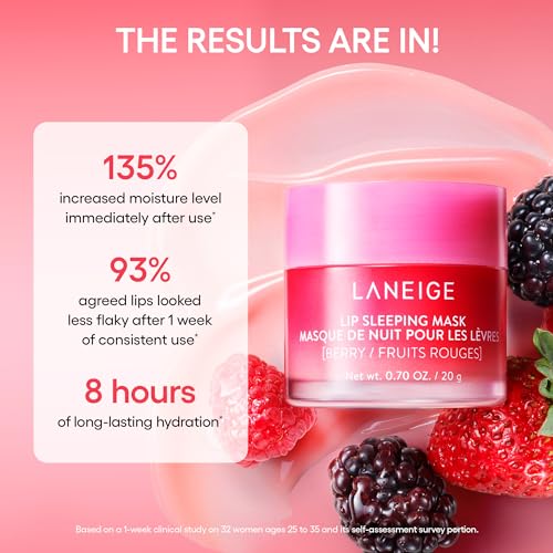 LANEIGE Lip Sleeping Mask: Nourish, Hydrate, Vitamin C, Murumuru &amp; Shea Butter, Antioxidants, Flaky, Dry Lips
