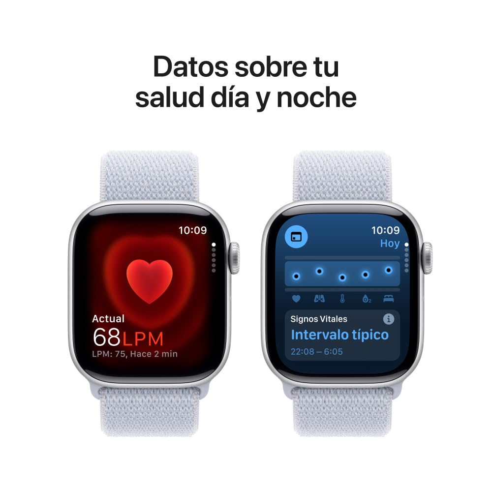 Apple Watch Series 10 [GPS 46mm] Smartwatch with Jet Black Aluminium Case with Black Sport Band. Fitness Tracker, ECG App, Always-On Retina Display, Water-Resistant