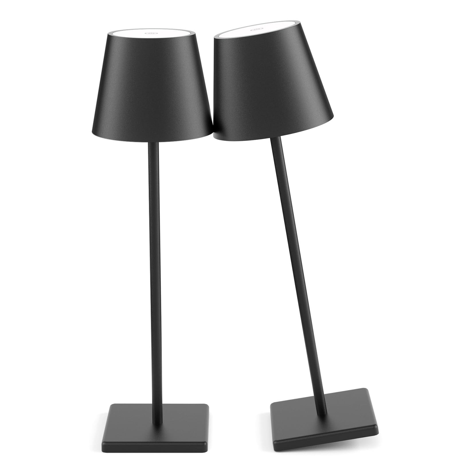 2-Pack LED Cordless Table Lamp, Rechargeable Battery Desk lamp 3W 5500mAh Battery Operated Stepless Dimming Modern Portable Table Light for Restaurant/Bedroom/Outdoor IP54 Waterproof (Off White)