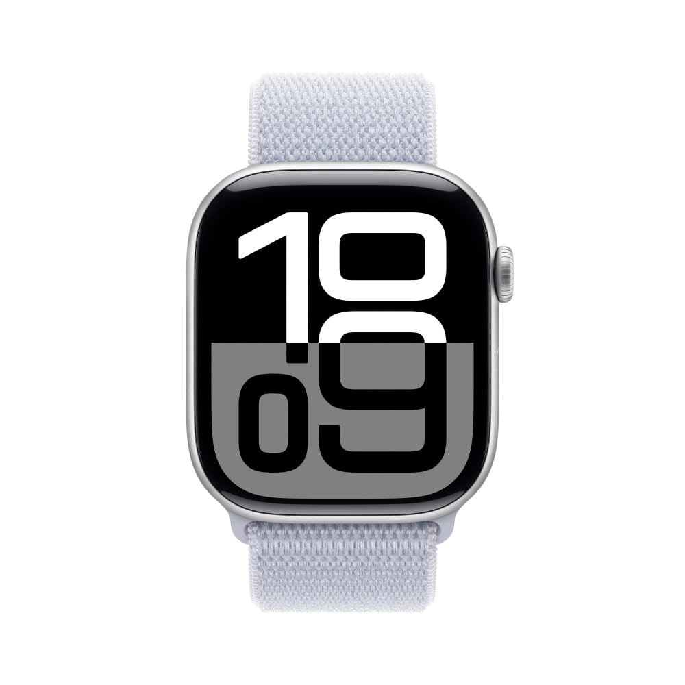 Apple Watch Series 10 [GPS 46mm] Smartwatch with Jet Black Aluminium Case with Black Sport Band. Fitness Tracker, ECG App, Always-On Retina Display, Water-Resistant