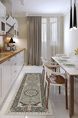 RUGGABLE Sima Washable Rug - Perfect Vintage Area Rug for Living Room Bedroom Kitchen - Pet &amp; Child Friendly - Stain &amp; Water Resistant - Royal Blue 2&