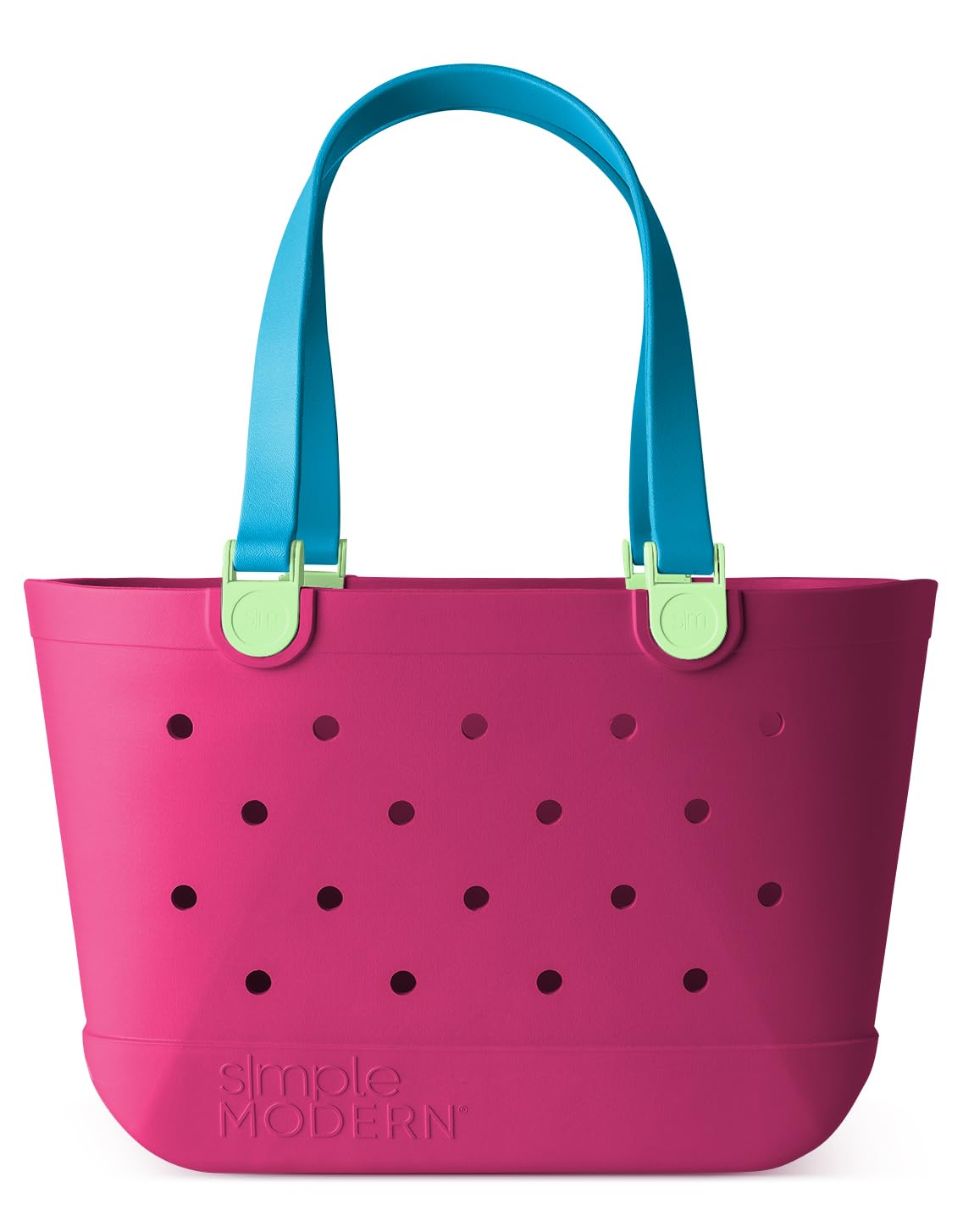 Simple Modern Beach Bag Rubber Tote | Waterproof Medium Tote Bag with Zipper Pocket for Pool, Groceries, Sports | Gifts For Women | Getaway Bag Collection | Almond Birch