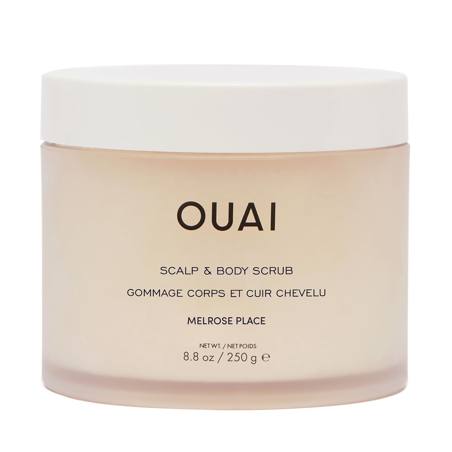 OUAI Scalp &amp; Body Scrub, Melrose Place - Exfoliating Body Scrub with Sugar &amp; Coconut Oil Blend for Smooth, Moisturized Skin - Gentle Scalp Scrub for Removing Product Build Up (8.8 Oz)