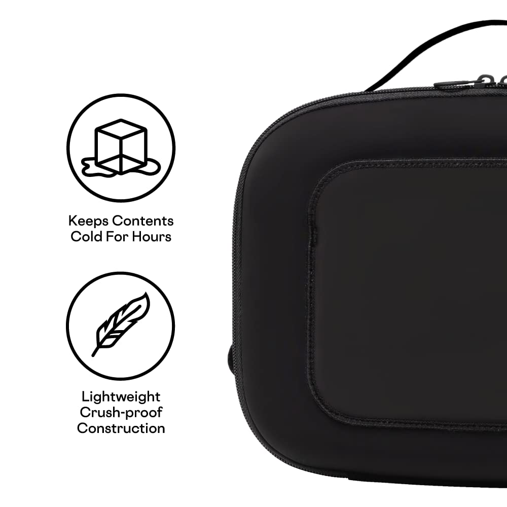 Corkcicle Lunchpod Insulated Lunch Bag, Black Neoprene, 11” x 8.75” x 4” – Crush-Proof Lunch Box Holds 16 oz Food Container – Cooler Bag Has Handle for Easy Carrying, Exterior &amp; Interior Pocket