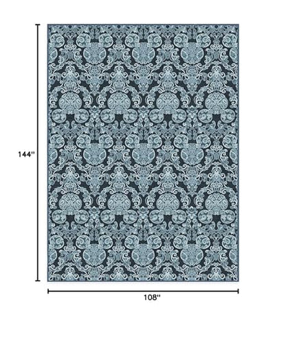 RUGGABLE Disney Traditional Mickey Mouse Washable Rug - Perfect Area Rug for Nursery Playroom Kids Room - Pet &amp; Child Friendly - Stain &amp; Water Resistant - Damask Grey 3&