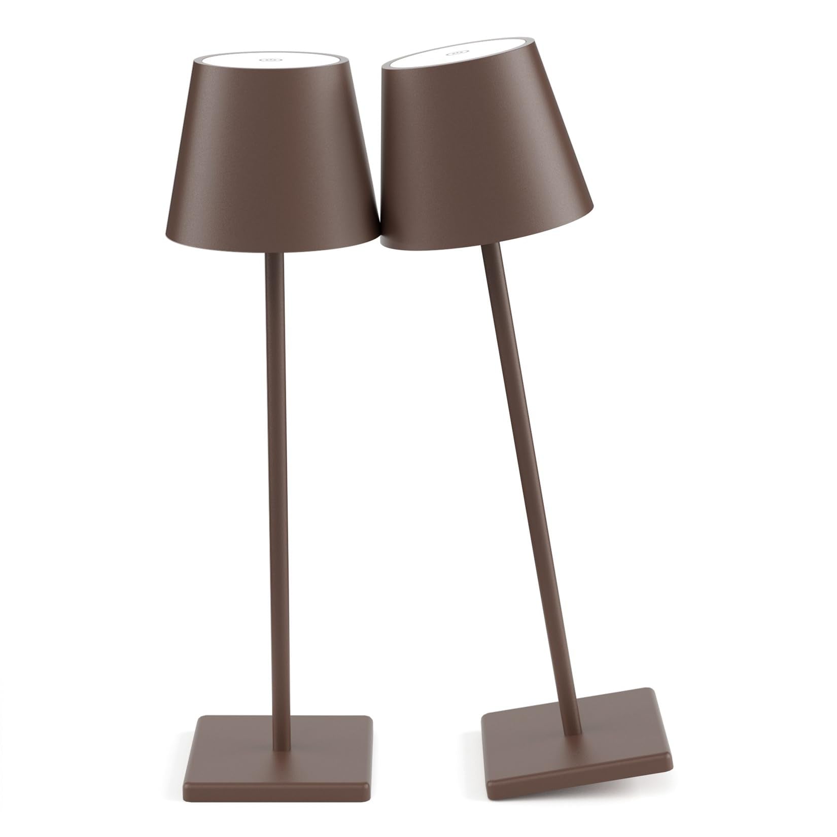 2-Pack LED Cordless Table Lamp, Rechargeable Battery Desk lamp 3W 5500mAh Battery Operated Stepless Dimming Modern Portable Table Light for Restaurant/Bedroom/Outdoor IP54 Waterproof (Off White)
