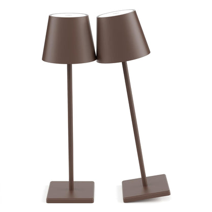 2-Pack LED Cordless Table Lamp, Rechargeable Battery Desk lamp 3W 5500mAh Battery Operated Stepless Dimming Modern Portable Table Light for Restaurant/Bedroom/Outdoor IP54 Waterproof (Off White)