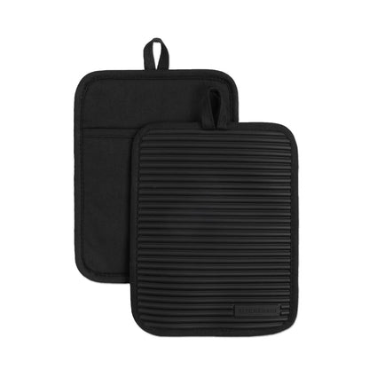KitchenAid Ribbed Soft Silicone Water Resistant Pot Holder Set, Milkshake , 2 Piece Set, 7&quot;x9&quot;
