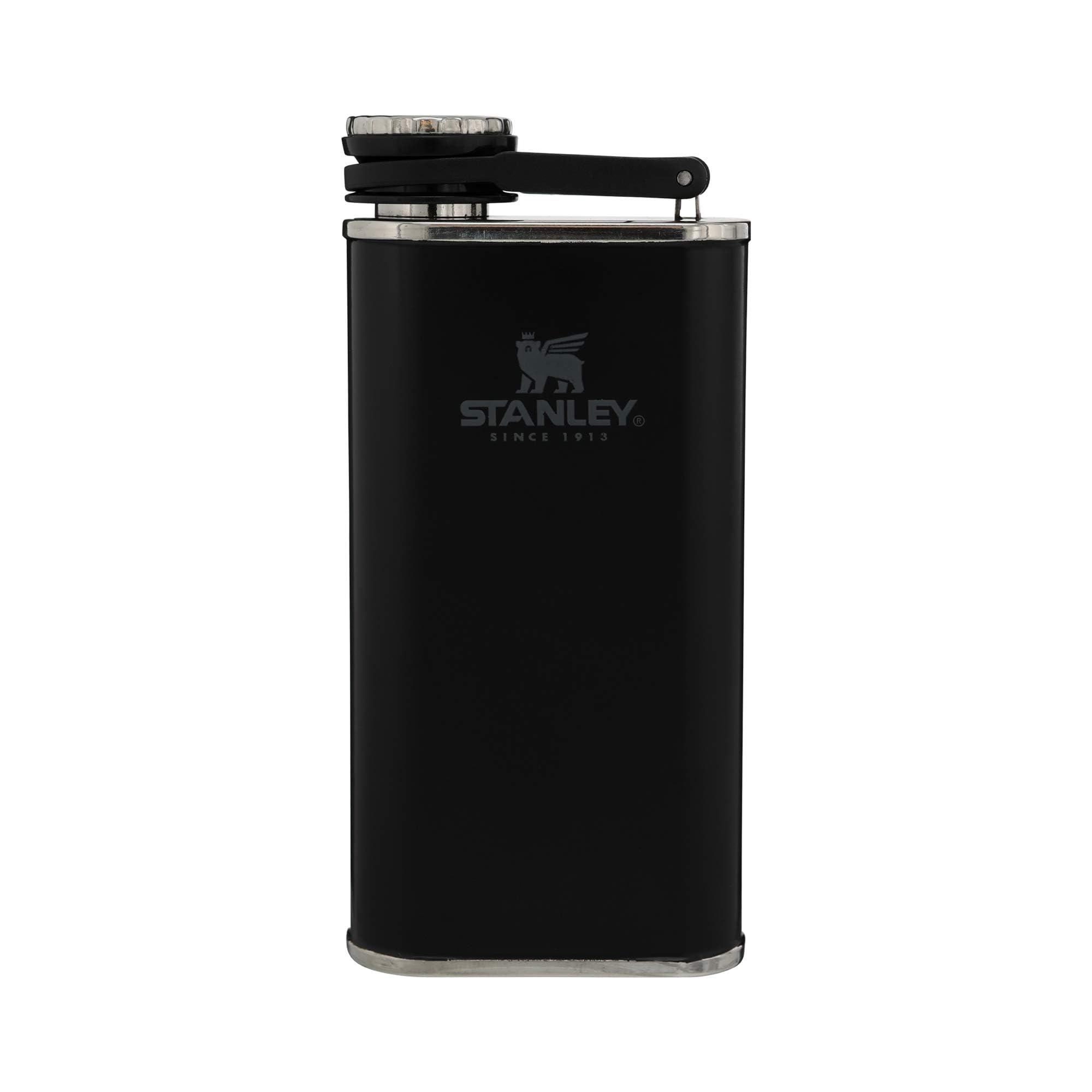 Stanley Classic Flask 8 oz / 0.23 L with Never-Lose Cap, Wide Mouth Stainless Steel Hip Flask for Easy Filling &amp; Pouring, Insulated BPA-Free Leak-Proof Flask,Hammertone Green