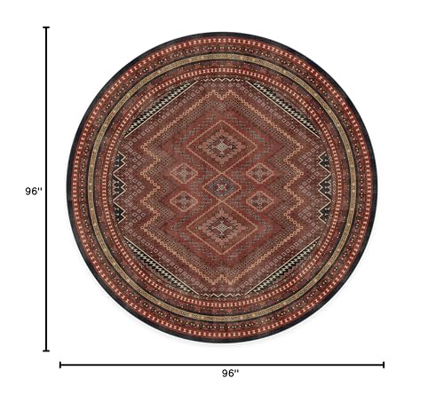 RUGGABLE Kaden Washable Rug - Perfect Vintage Area Rug for Living Room Bedroom Kitchen - Pet &amp; Child Friendly - Stain &amp; Water Resistant - Amber Red 3&