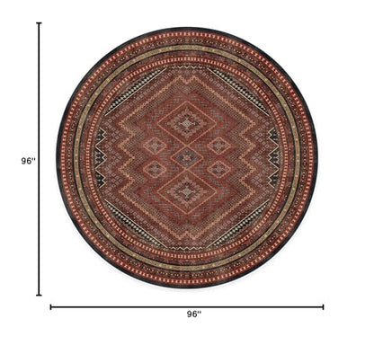 RUGGABLE Kaden Washable Rug - Perfect Vintage Area Rug for Living Room Bedroom Kitchen - Pet &amp; Child Friendly - Stain &amp; Water Resistant - Amber Red 3&