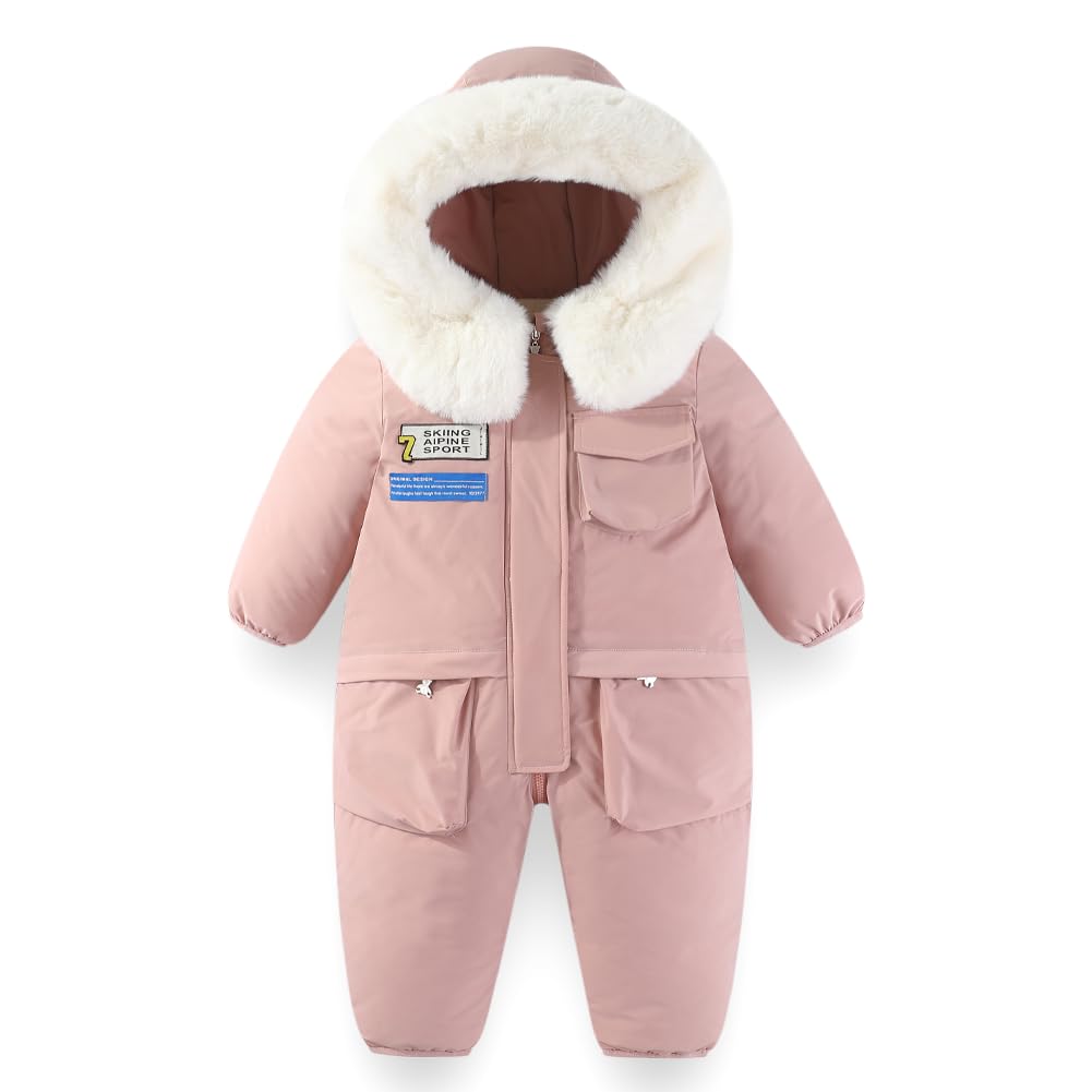 Xifamniy Toddler Snowsuit 2T 3T 4T 5T Ski Suit Baby Boy Girl Winter Clothes Coat Outwear Snow Suit Hooded Romper Jumpsuit