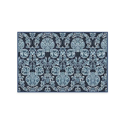 RUGGABLE Disney Traditional Mickey Mouse Washable Rug - Perfect Area Rug for Nursery Playroom Kids Room - Pet &amp; Child Friendly - Stain &amp; Water Resistant - Damask Grey 3&