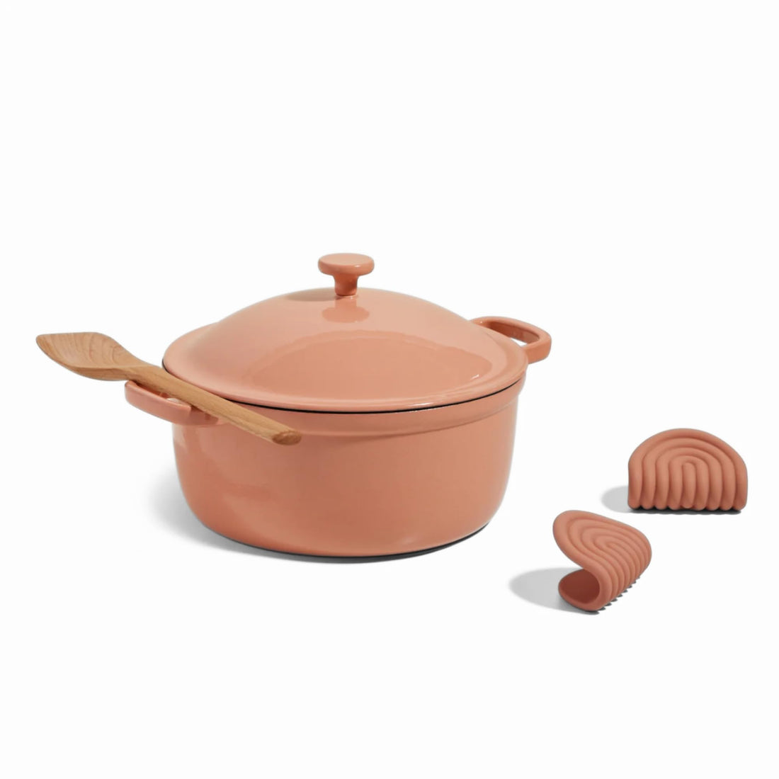 Our Place Cast Iron Perfect Pot | 6-in-1 Multifunctional 5.5 Qt. Toxin-Free Enameled Dutch Oven with Self-Basting Lid | Hot Grips &amp; Beechwood Scraper | Induction Cooktop and Oven Safe | Spice