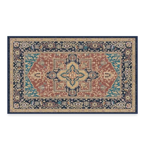 RUGGABLE Maral Heriz Washable Rug - Perfect Vintage Area Rug for Living Room Bedroom Kitchen - Pet &amp; Child Friendly - Stain &amp; Water Resistant - Creme 3&