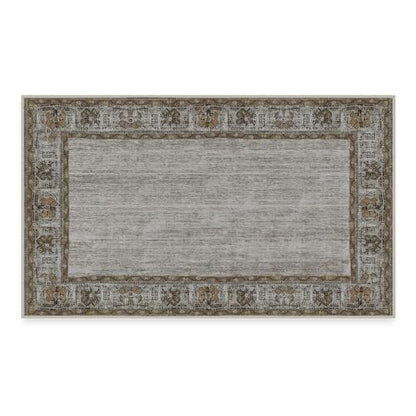 RUGGABLE Zinnia Runner Rug - Perfect Boho Washable Rug for Entryway Hallway Kitchen - Pet &amp; Child Friendly - Stain &amp; Water Resistant - Grey 2.5&