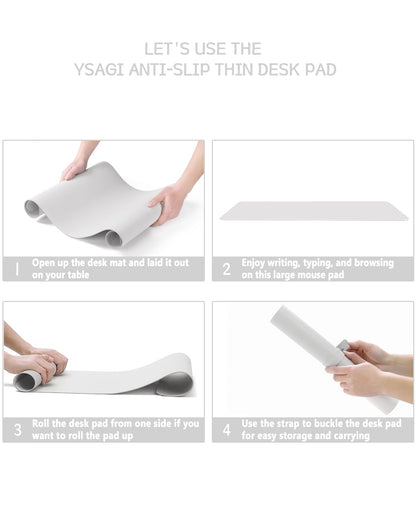 Non-Slip Desk Pad,Mouse Pad,Waterproof PVC Leather Desk Table Protector,Ultra Thin Large Desk Blotter, Easy Clean Laptop Desk Writing Mat for Office Work/Home/Decor(Pink, 23.6&quot; x 13.7&quot;)