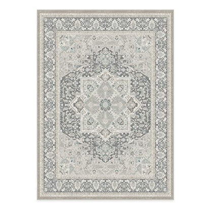RUGGABLE Hendesi Heriz Washable Rug - Perfect Antique Vintage Area Rug for Living Room Bedroom Kitchen - Pet &amp; Child Friendly - Stain &amp; Water Resistant, Non-Slip - Abalone 2&