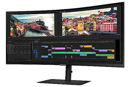 SAMSUNG 34-Inch ViewFinity S65TC Series Ultra-WQHD 1000R Curved Computer Monitor, HDR10, 100Hz, AMD FreeSync, Thunderbolt 4, Height Adjustable Stand, Built-in Speakers, Eye Care, LS34C650TANXGO, 2024