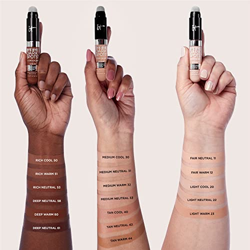 IT Cosmetics Bye Bye Dark Spots Concealer + Brightening Serum – 2% Niacinamide, Hyaluronic Acid &amp; Caffeine - Medium Coverage, Natural Finish, All Skin Types - 0.22 fl oz