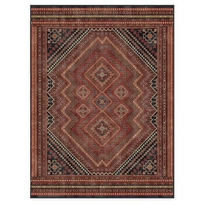RUGGABLE Kaden Washable Rug - Perfect Vintage Area Rug for Living Room Bedroom Kitchen - Pet &amp; Child Friendly - Stain &amp; Water Resistant - Amber Red 3&