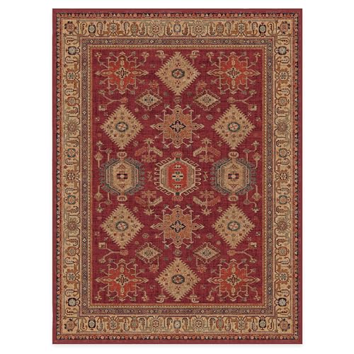 RUGGABLE – Cambria Ruby – Machine Washable Runner Rug – Pet &amp; Child Friendly – Stain &amp; Water Resistant – Non-Slip – 2.5&