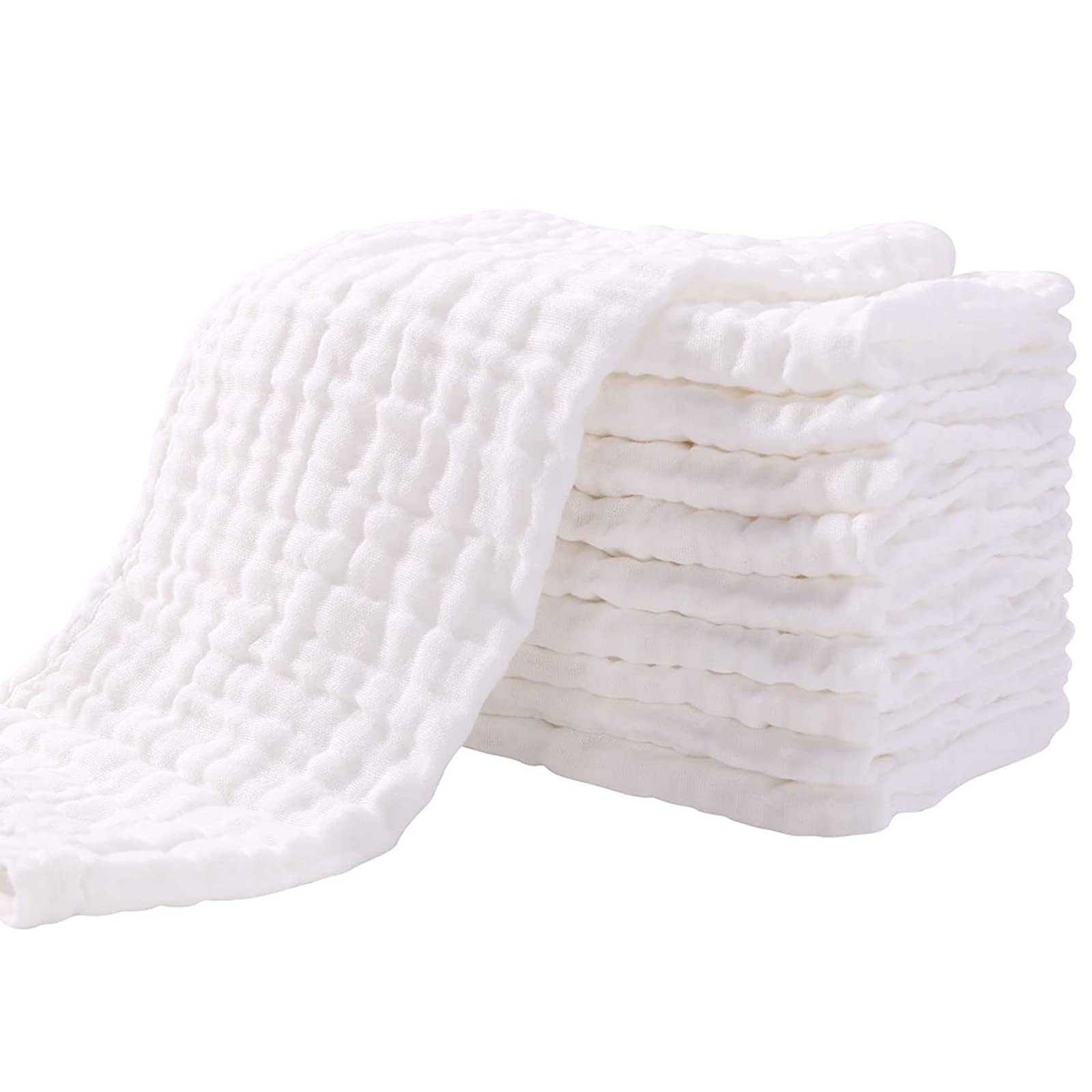 Yoofoss Muslin Burp Cloths for Baby 10 Pack 100% Cotton Baby Washcloths for Boys Girls Large 20&