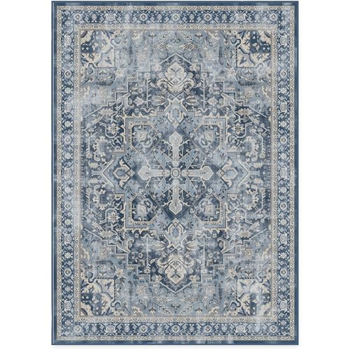 RUGGABLE Kamran Washable Rug - Perfect Vintage Area Rug for Living Room Bedroom Kitchen - Pet &amp; Child Friendly - Stain &amp; Water Resistant - Hazel 5&