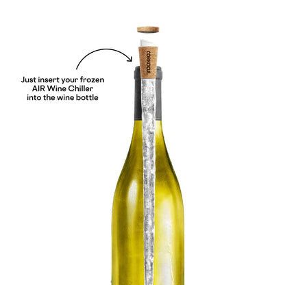 Corkcicle Air Wine Bottle Chiller, 0.94” x 0.94” x 12” – Keep Chilled Whites Cold &amp; Bring Room Temp Reds to Cellar Temp in 15 Minutes with the Wine Chiller – Convenient Pour-Through with Aerator