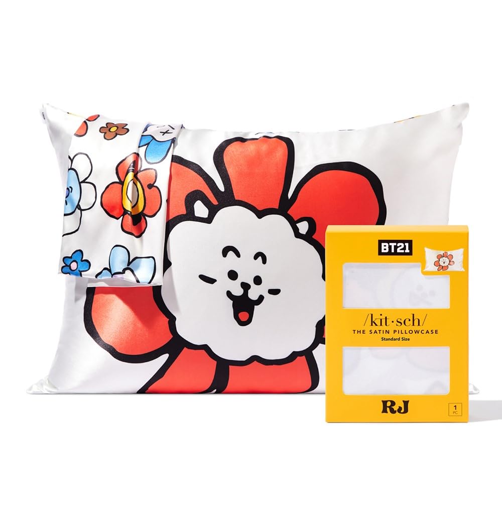 Kitsch Satin Pillowcase with Zipper for Hair &amp; Skin, Softer Than Silk Pillow Cases Queen, Smooth Pillow Covers, Machine Washable, Wrinkle-Free, Cooling Satin Pillow Cases Standard Size 19&quot;x26&quot;, Ivory