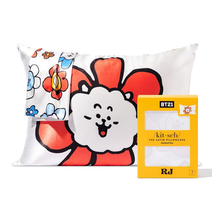 Kitsch Satin Pillowcase with Zipper for Hair &amp; Skin, Softer Than Silk Pillow Cases Queen, Smooth Pillow Covers, Machine Washable, Wrinkle-Free, Cooling Satin Pillow Cases Standard Size 19&quot;x26&quot;, Ivory