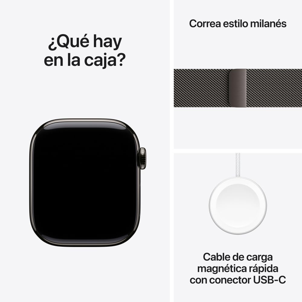 Apple Watch Series 10 [GPS 46mm] Smartwatch with Jet Black Aluminium Case with Black Sport Band. Fitness Tracker, ECG App, Always-On Retina Display, Water-Resistant