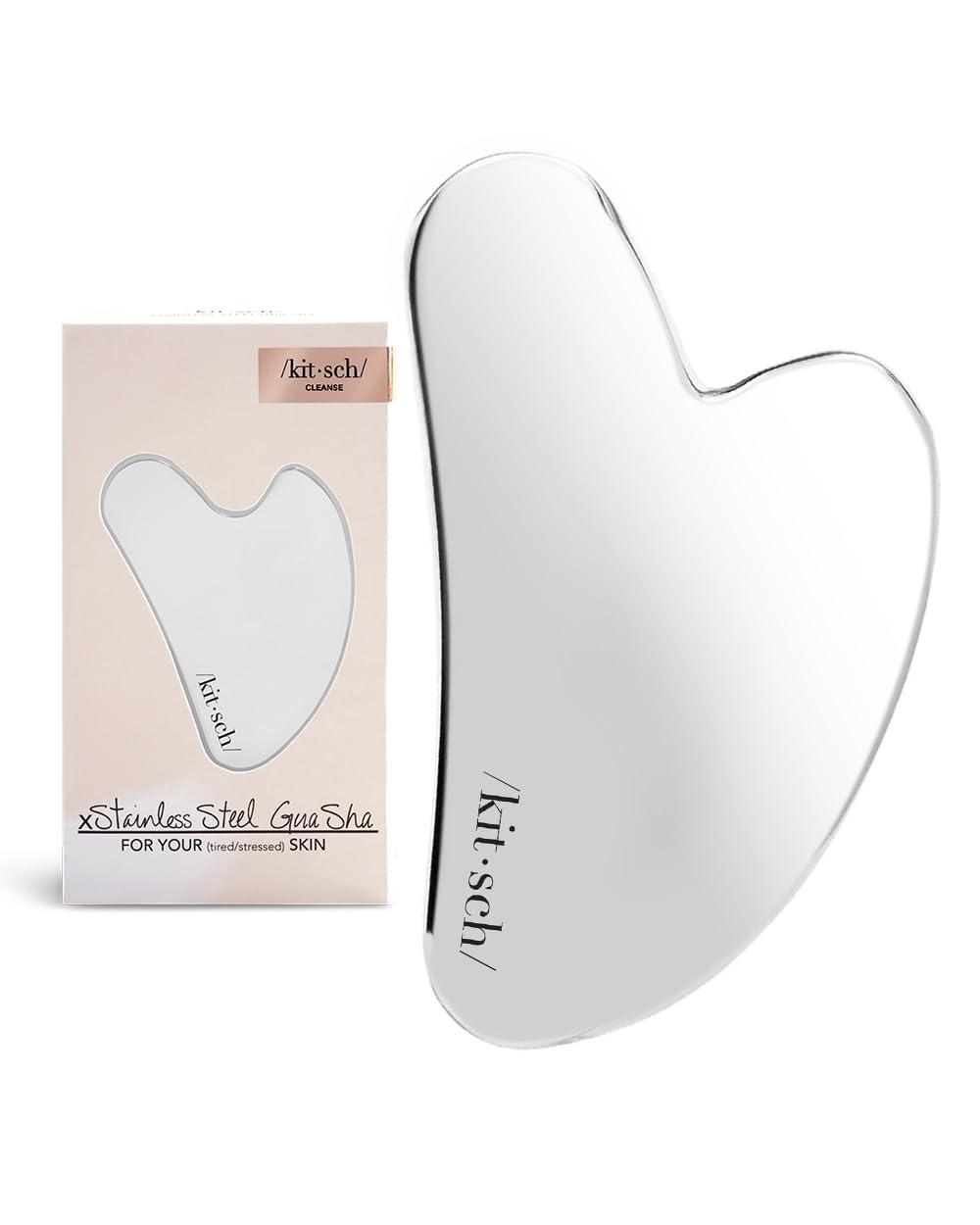 Kitsch Stainless Steel Gua Sha Facial Tools, Lymphatic Drainage Massager for Face, Chin &amp; Jawline Sculpting, Body Guasha Tool for Muscle Tension, Manual Massage Stick for Skin Care Gifts for Mom Women