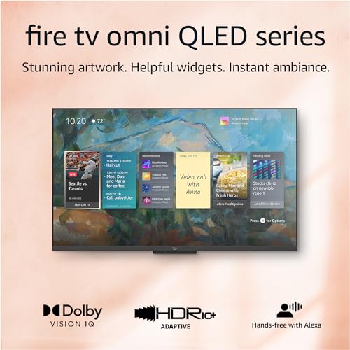 Amazon Fire TV 50&quot; Omni QLED Series 4K UHD smart TV, Dolby Vision IQ, Fire TV Ambient Experience, local dimming, hands-free with Alexa