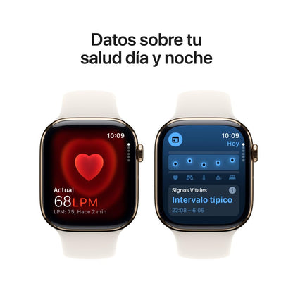 Apple Watch Series 10 [GPS 46mm] Smartwatch with Jet Black Aluminium Case with Black Sport Band. Fitness Tracker, ECG App, Always-On Retina Display, Water-Resistant