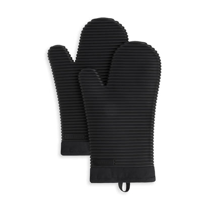KitchenAid Ribbed Soft Silicone Oven Mitt Set, 7&quot;x13&quot;, Milkshake 2 Count