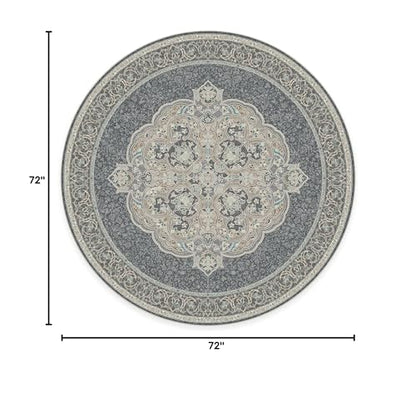 RUGGABLE Disney Traditional Mickey Mouse Washable Rug - Perfect Area Rug for Nursery Playroom Kids Room - Pet &amp; Child Friendly - Stain &amp; Water Resistant - Damask Grey 3&