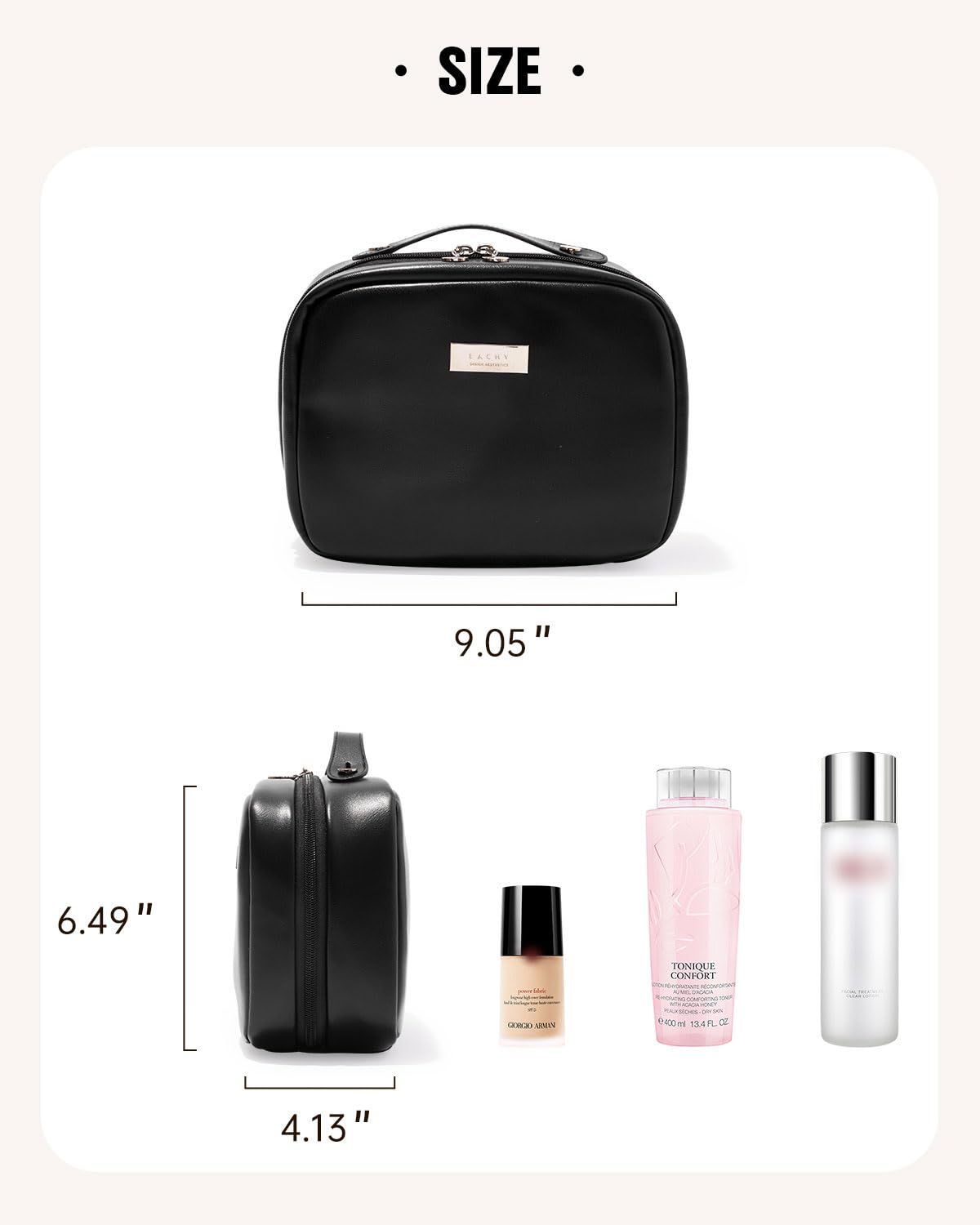 EACHY Travel Makeup Bag,Large Capacity Cosmetic Bags for Women,Waterproof Portable Pouch Open Flat Toiletry Bag Make up Organizer with Divider and Handle