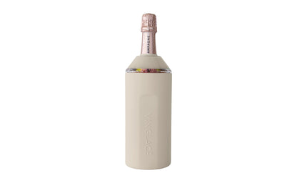 Vinglacé Wine Bottle Chiller- Portable Champagne Insulator- Stainless Steel Wine Cooler Sleeve, White
