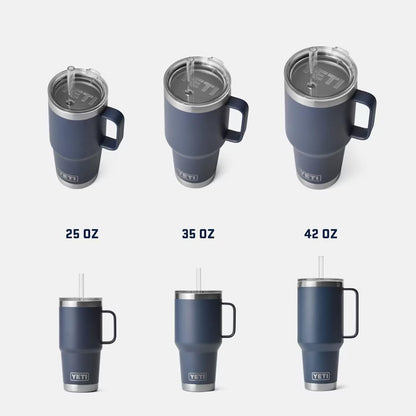 YETI Rambler Tumbler with Handle and Straw Lid, Vacuum Insulated Travel Mug, Stainless Steel