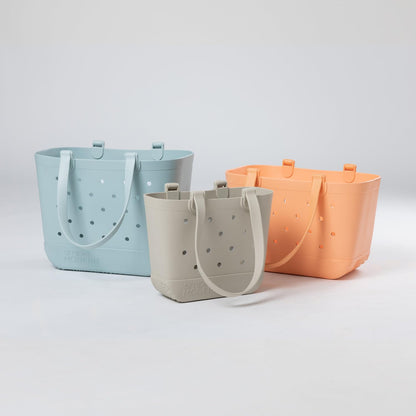 Simple Modern Beach Bag Rubber Tote | Waterproof Medium Tote Bag with Zipper Pocket for Pool, Groceries, Sports | Gifts For Women | Getaway Bag Collection | Almond Birch
