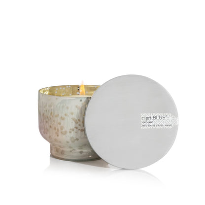 Capri Blue Holiday Mercury Jar Candle - Soy Candle Blend - Fall Candles for Home Scented with Frosted Fir, Snowy Woods, Pine &amp; Sage - Pine Candle for Holiday Decor - Signature (Crystal Pine, 19 oz)
